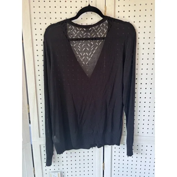 NEW! LuLaRoe Medium Cheryl Lightweight Button Up Cardigan Sweater Black NWT - Picture 5 of 5